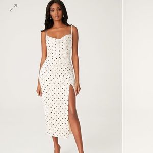 NWT MESHKI KIMBERLY Cowl Front Midi Dress